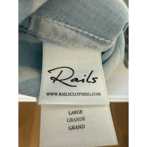 Rails Women's Blue White Striped Button Up Shirt Large‎ - Picture 4 of 7